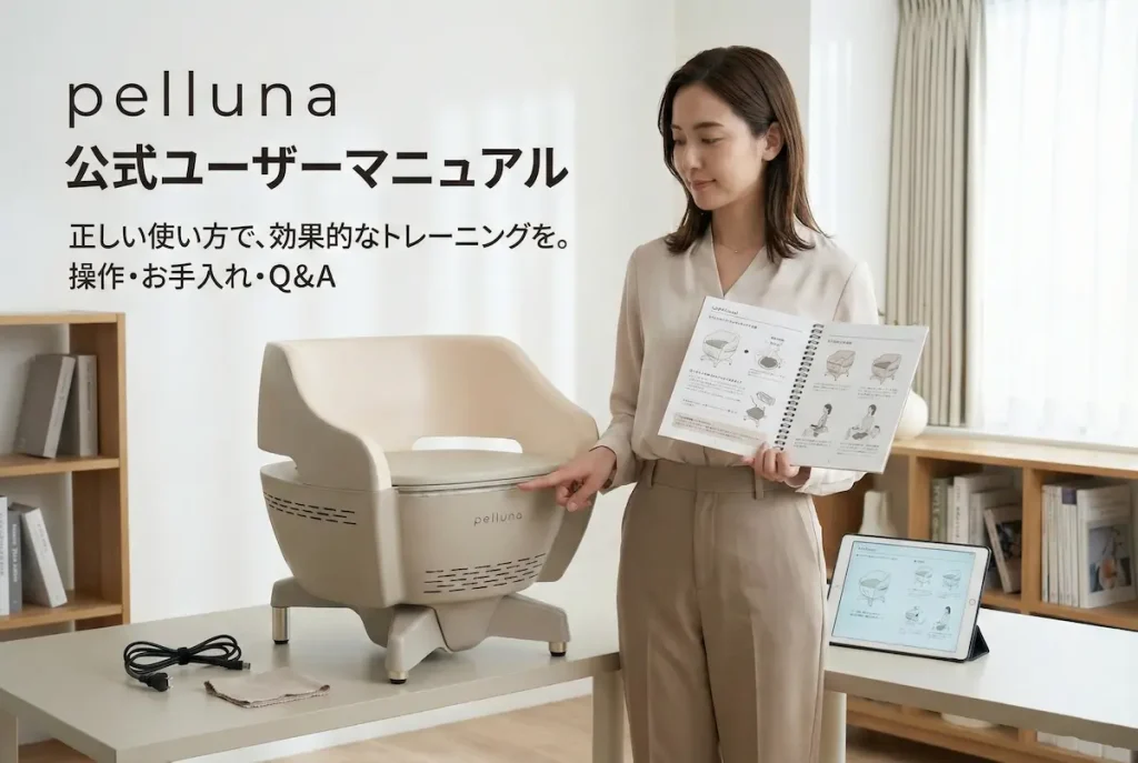 pelluna（ペルーナ）の公式ユーザーマニュアルと操作方法を確認する様子