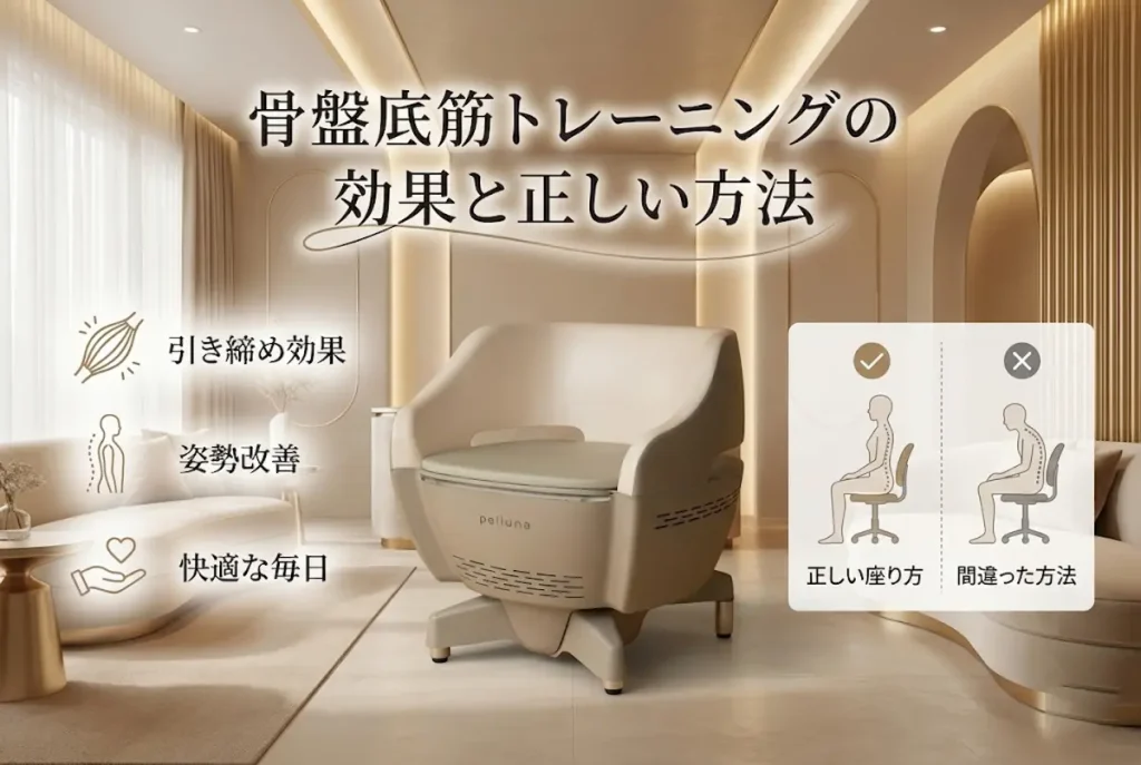 骨盤底筋トレーニングによって得られる健康と自信に満ちた女性のイメージ。ペルナがもたらす生活の質向上を表現。